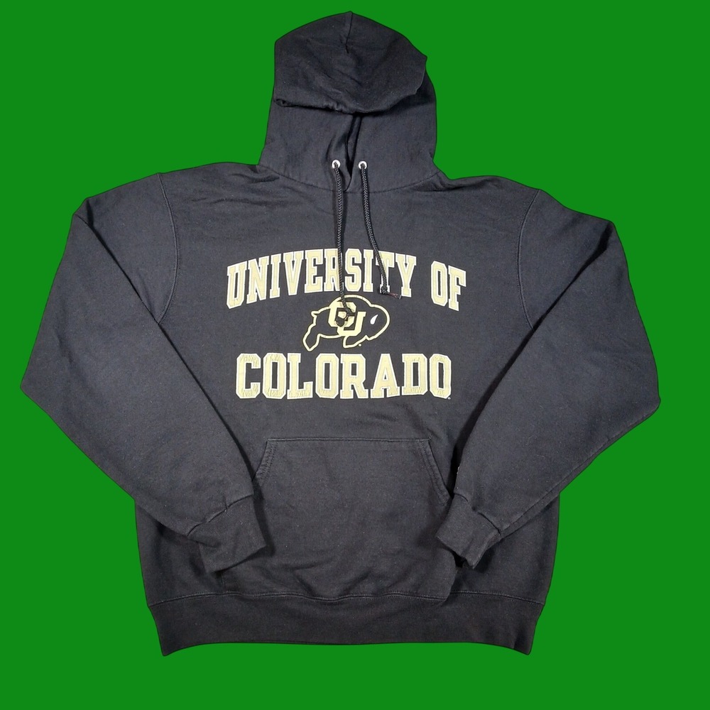 Champion University of Colorado Sweater Mens M Black CU Buffaloes Hoodie